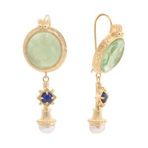 TAGLIAMONTE Italy 18kt Gold Plated Venetian Glass Bee Earrings